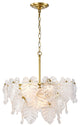 Echo Brushed Shiny Brass 7-Light Tiered Leaf-shaped Glass Chandelier 1 Variation