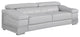 Milan Contemporary Genuine Italian Leather Loveseat Light Gray