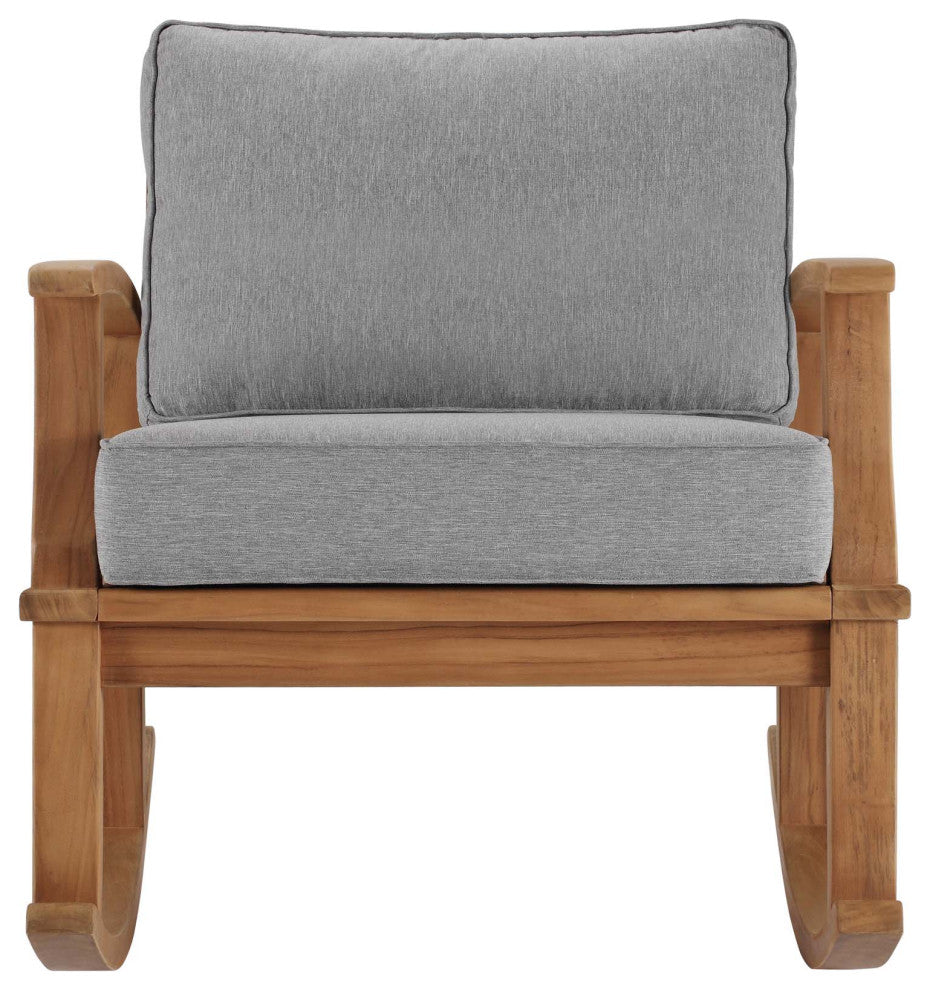 Marina Outdoor Patio Teak Rocking Chair - Natural Gray