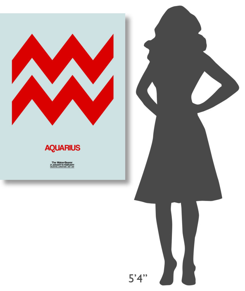 "Aquarius Zodiac Sign Red" Fine Art Print