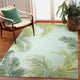 Marina Palm Border Indoor/Outdoor Rug, Aqua, 4'10"x7'6"