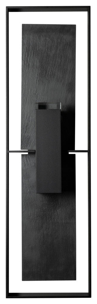 Shadow Box Tall Outdoor Sconce-Coastal Black-Slate