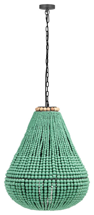 Palani Green Wooden Bead Chandelier
