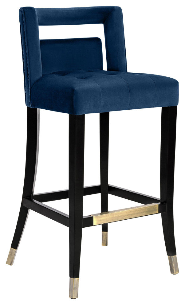 TOV Furniture Hart Navy Velvet Bar Stool