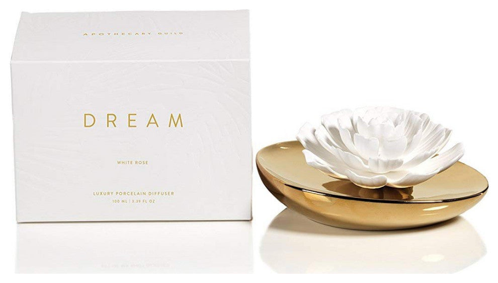 Dream Porcelain Flower Diffuser, White Rose