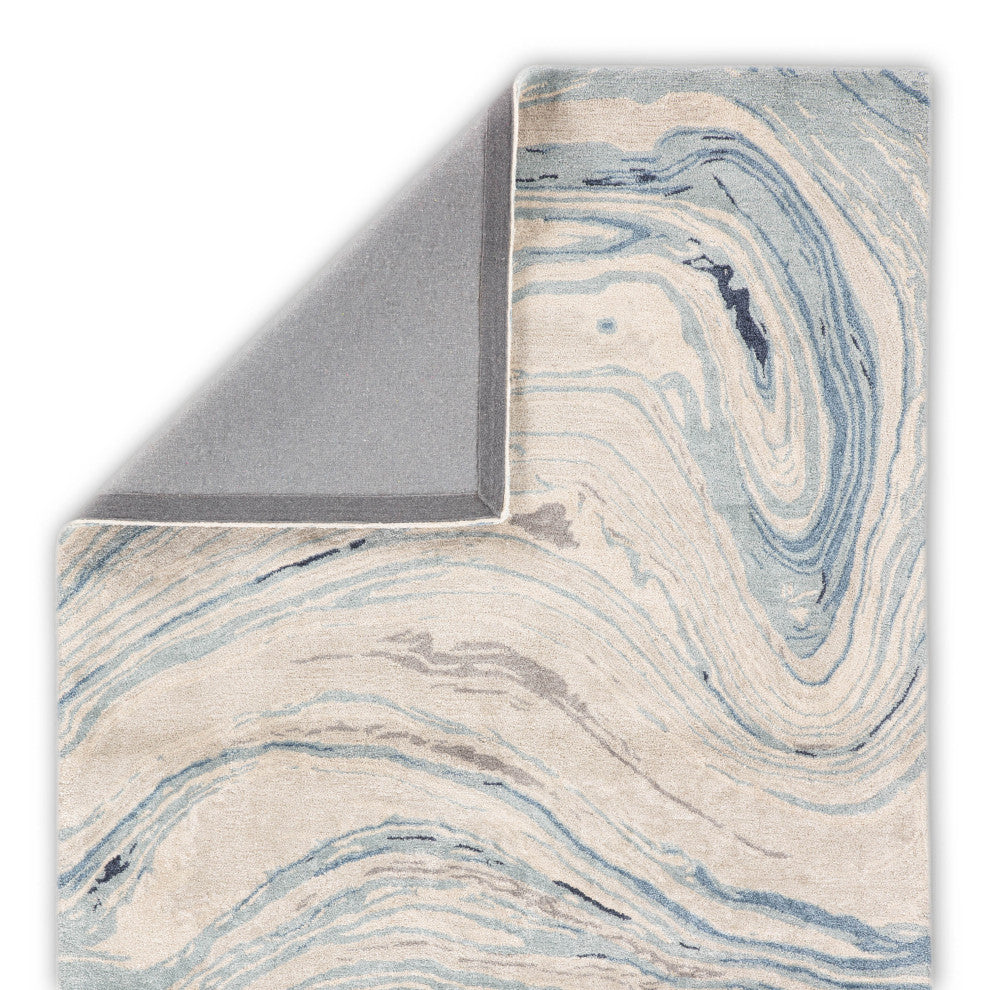 Jaipur Genesis Atha Ges22 Organic and Abstract Rug, Blue and Gray, 6'0"x6'0"