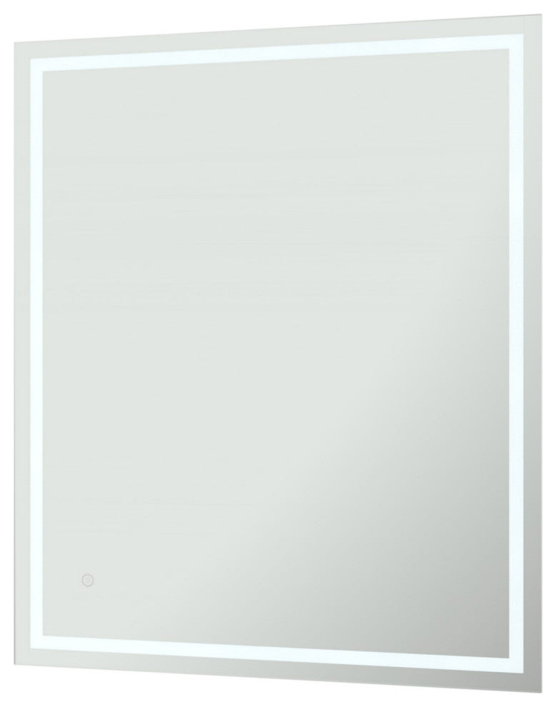 Rectangular Frameless Dimmable Anti-Fog Wall Mounted LED Bathroom Vanity Mirror, 30" X 36";