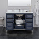 Marlena 48" Dark Blue Single Vanity, Top, Nickel Trim