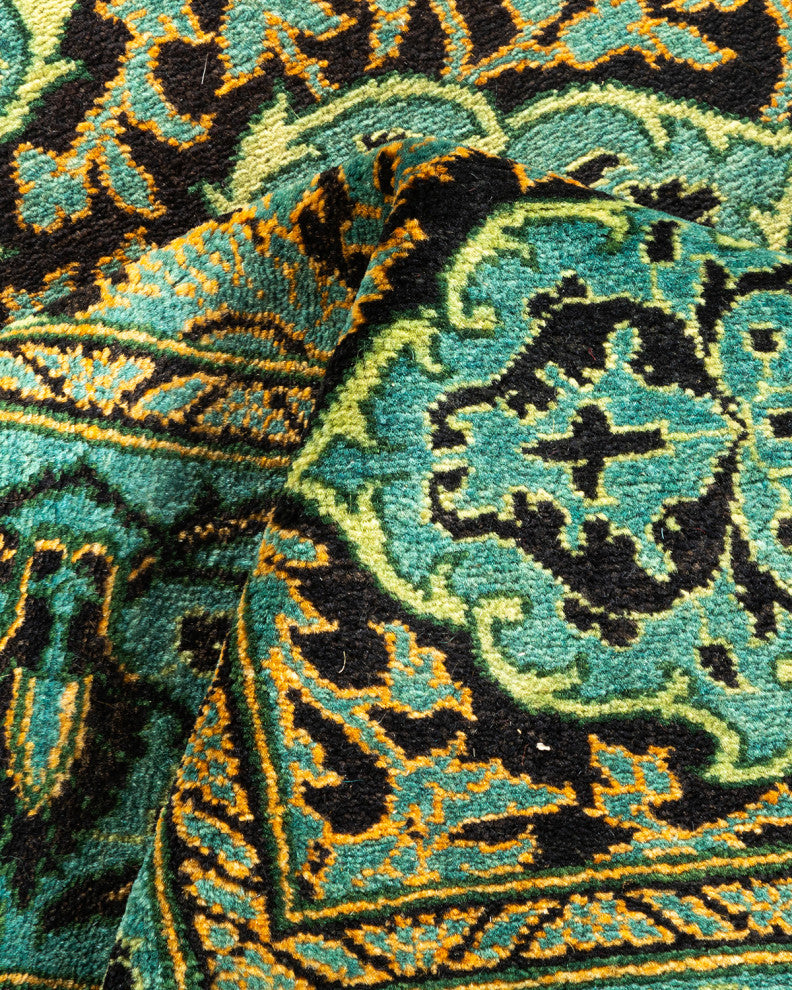 Mogul, One-of-a-Kind Hand-Knotted Area Rug Black, 2'6"x7'9"