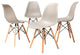 Russell Midcentury Modern 4-Piece Shell Side Chair Set Beige