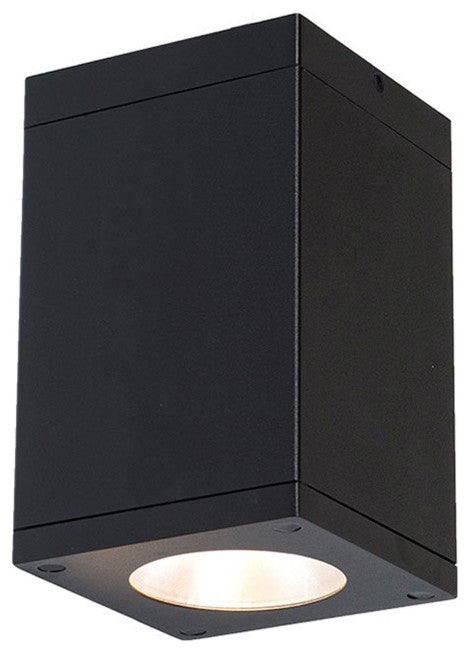 Cube Architectural 5" LED Flush Mount 2700K 90 CRI, Black