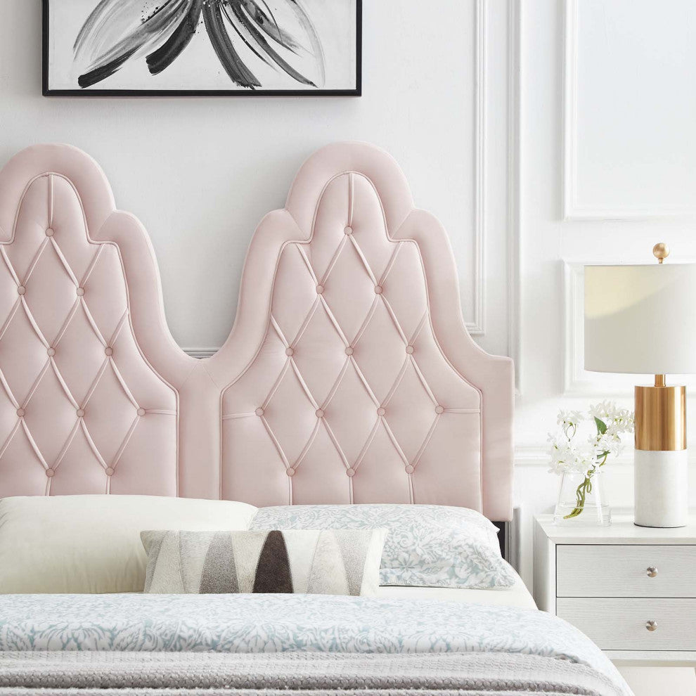 Augustine Tufted Performance Velvet King/California King Headboard Pink