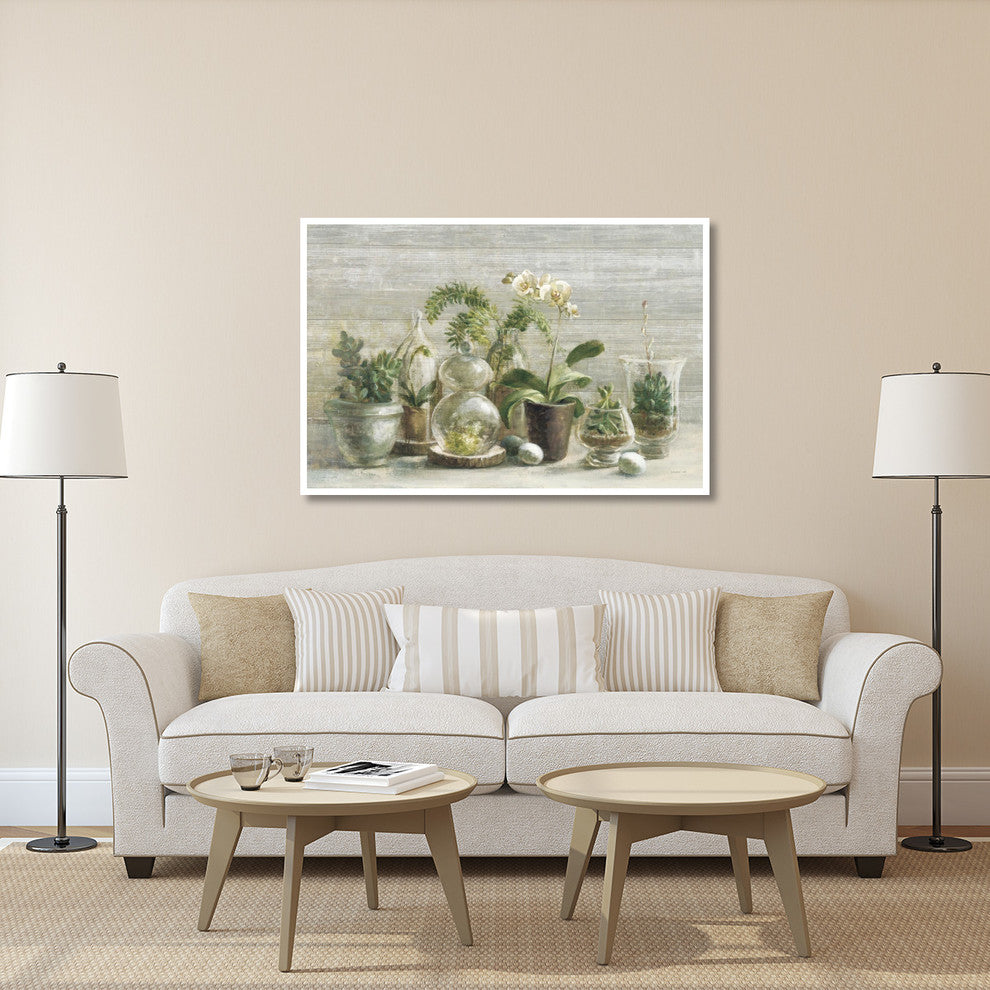 "Greenhouse Orchids on Wood v2" Digital Paper Print by Danhui Nai, 62"x42"