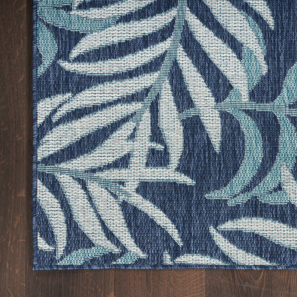 Nourison Garden Oasis 10' x 14' Navy Tropical Rug