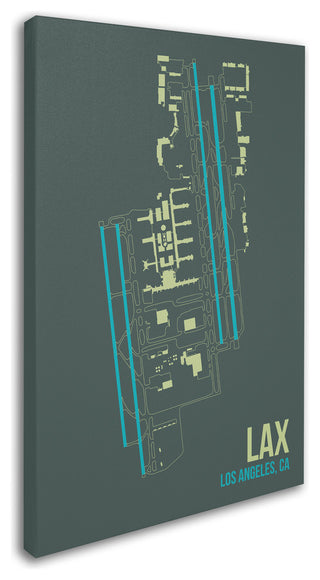08 Left 'LAX Airport Layout' Canvas Art, 24 x 16