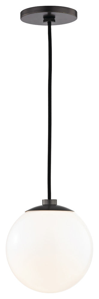 Stella Pendant, Opal Glossy Glass, Finish: Old Bronze