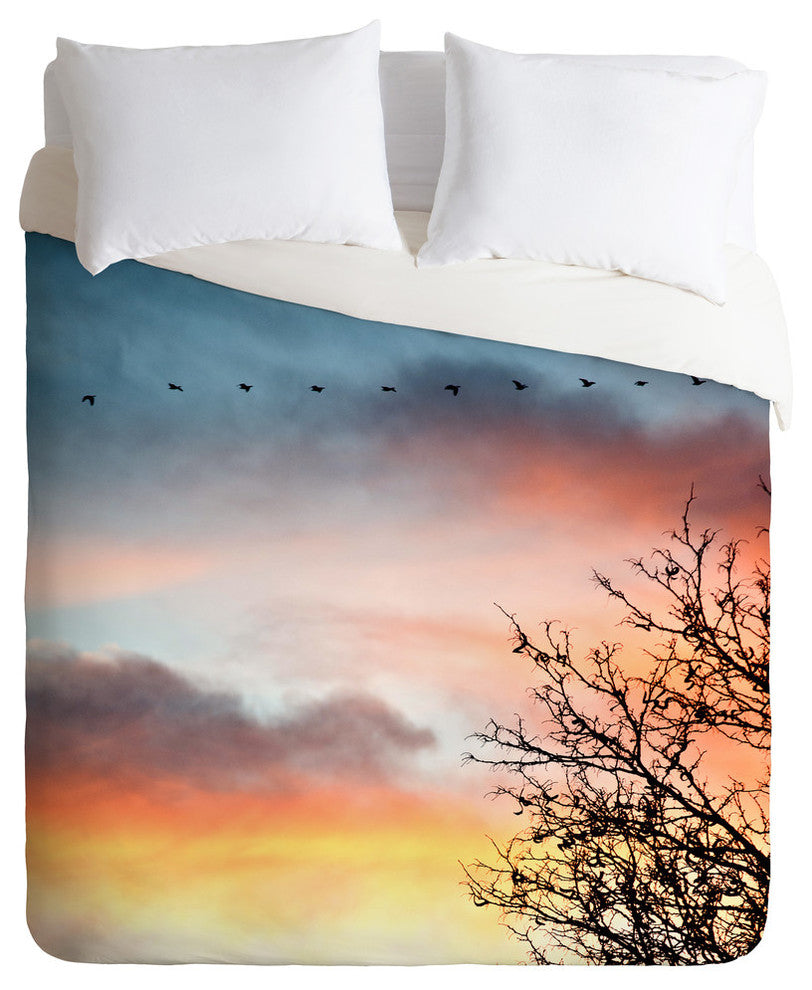 Deny Designs Bird Wanna Whistle Bird Line Duvet Cover - Lightweight