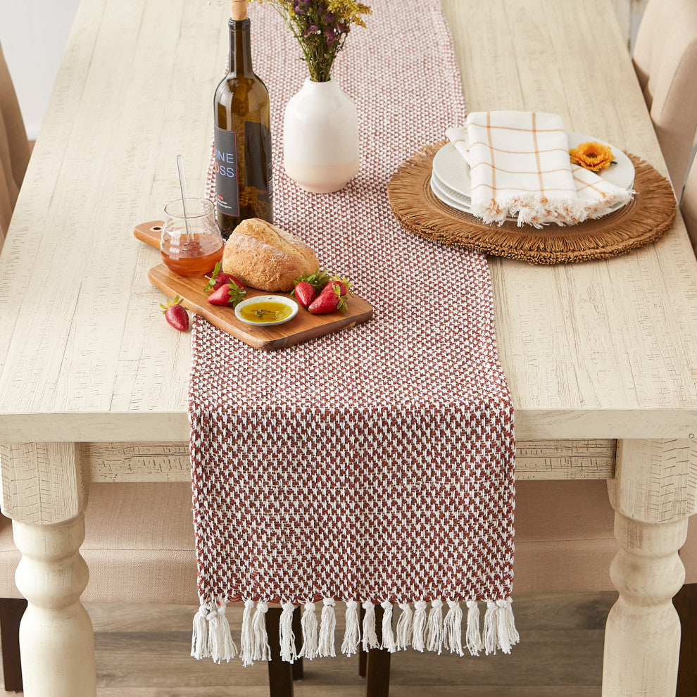 Cinnamon Woven Table Runner 15x72