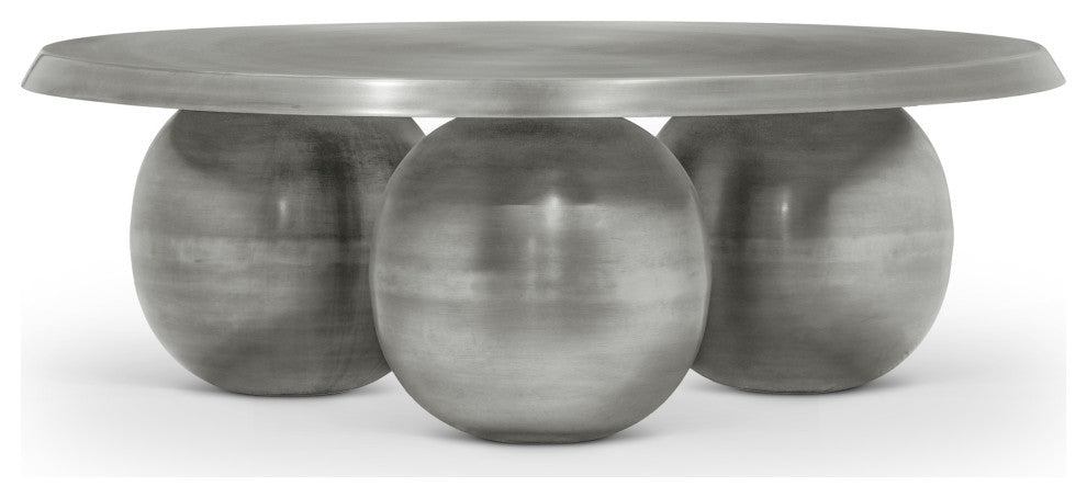 Globus Iron Metal Coffee Table, Silver