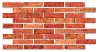Red Brick 3D Wall Panels, Set of 10, Covers 52 Sq Ft