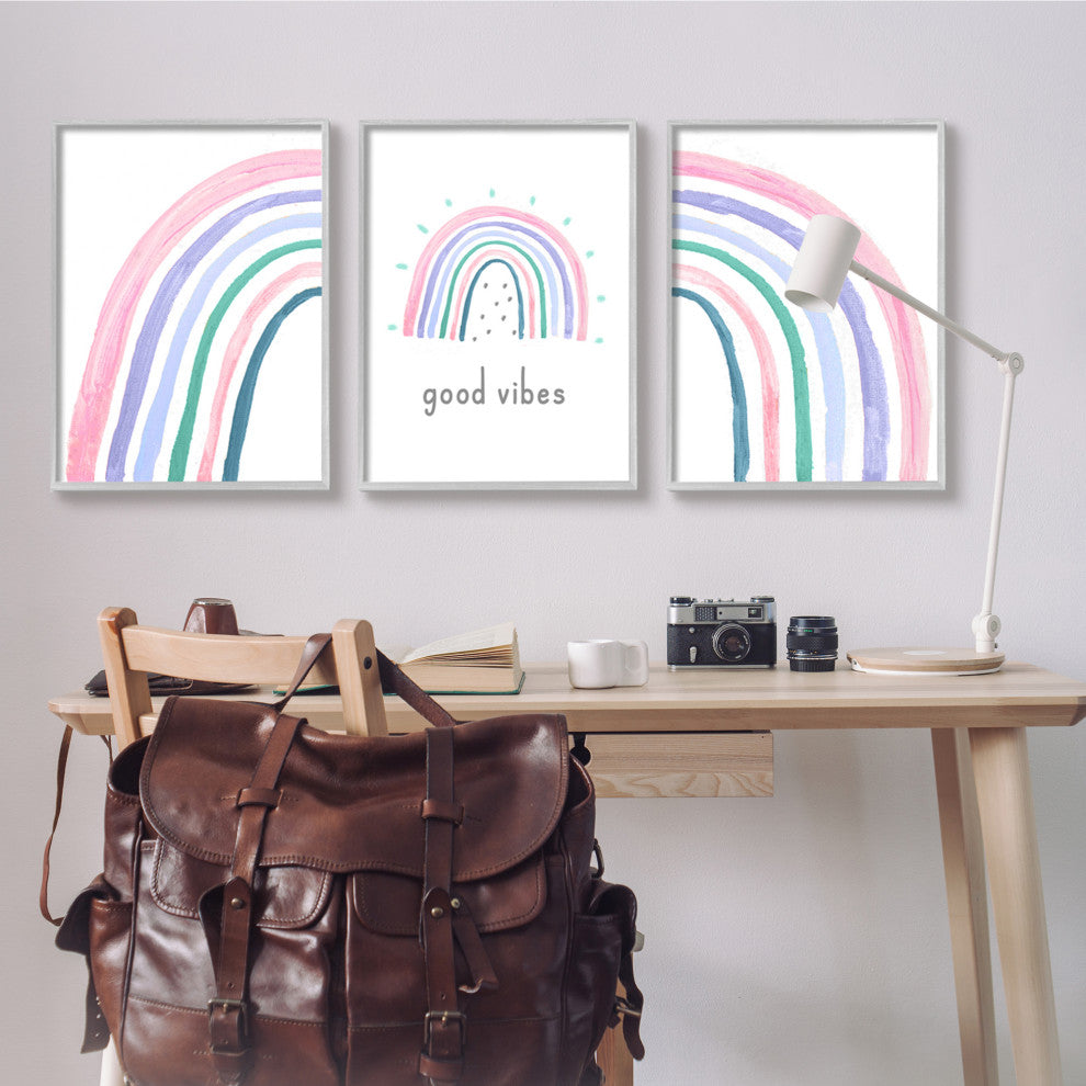 Playful Good Vibes Rainbow Pastel Pink Purple Arches,24 x 30