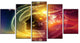 Illuminating Human Head Fractal, Contemporary Canvas Print, 60"x32", 5 Panels