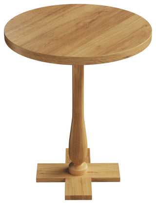 Side Table Mango Wood Pedestal Table for Couch, Loveseat, Entryway, or Bed