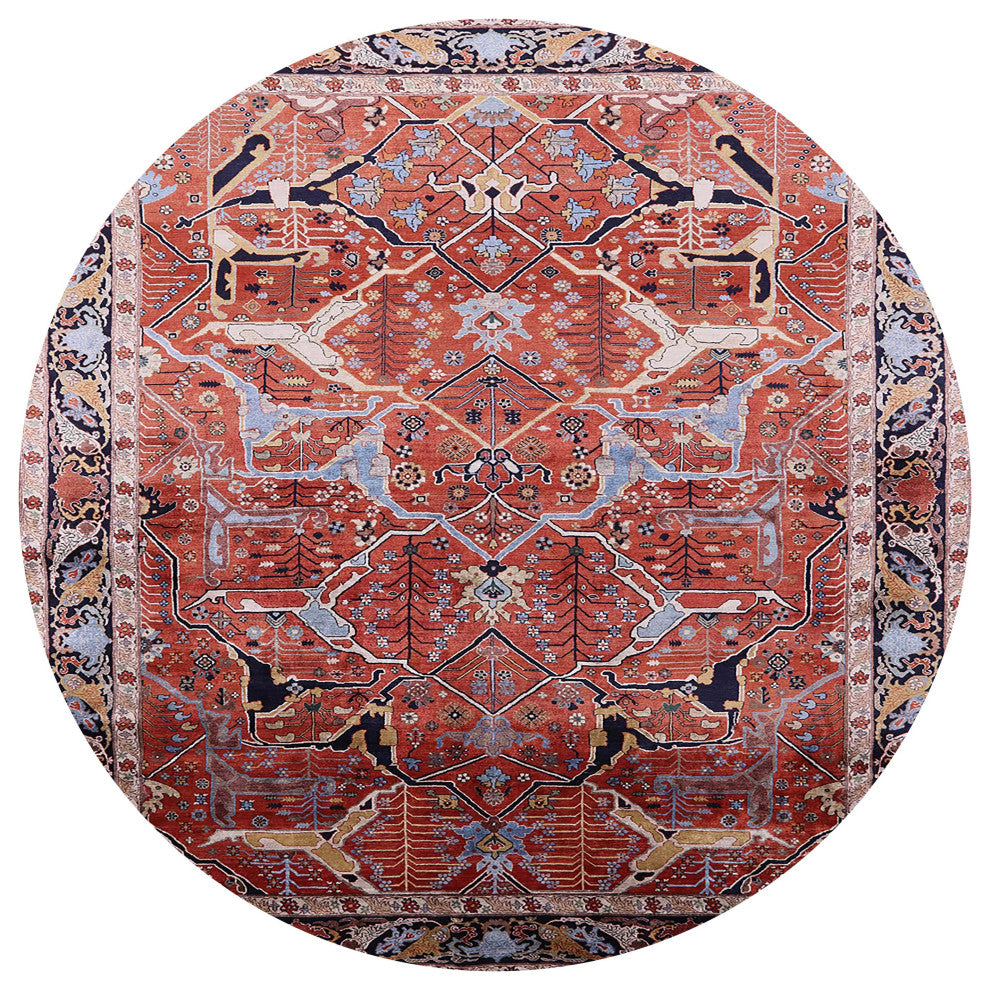 Ahgly Company Indoor Round Mid-Century Modern Area Rugs, 7' Round