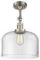 X-Large Bell 1 Light Semi-Flush Mount in Brushed Satin Nickel