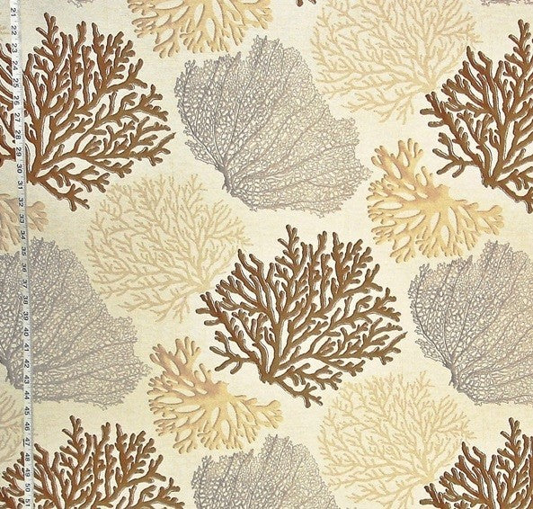 Coral Fabric Brown Ocean, Sample Cut