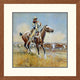 "Beef for the Fighters" Framed Digital Print by Charles M. Russell, 27x27"