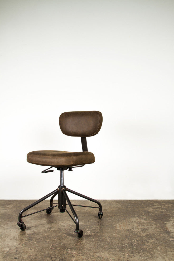 Rand Height Adjustable Office Chair in Umber Leather by Nuevo