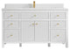 Sonoma 60 Single Sink Reeded Bathroom Vanity in White 1.5" Empira Quartz
