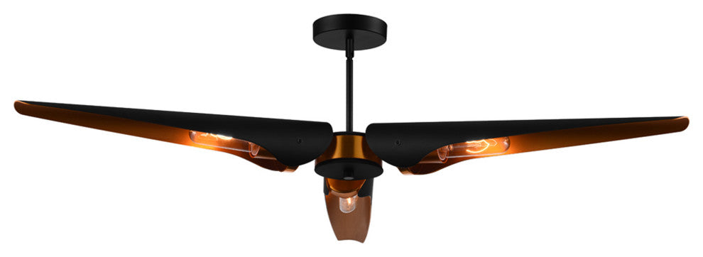 Amar 3 Light Chandelier With Matte Black Finish