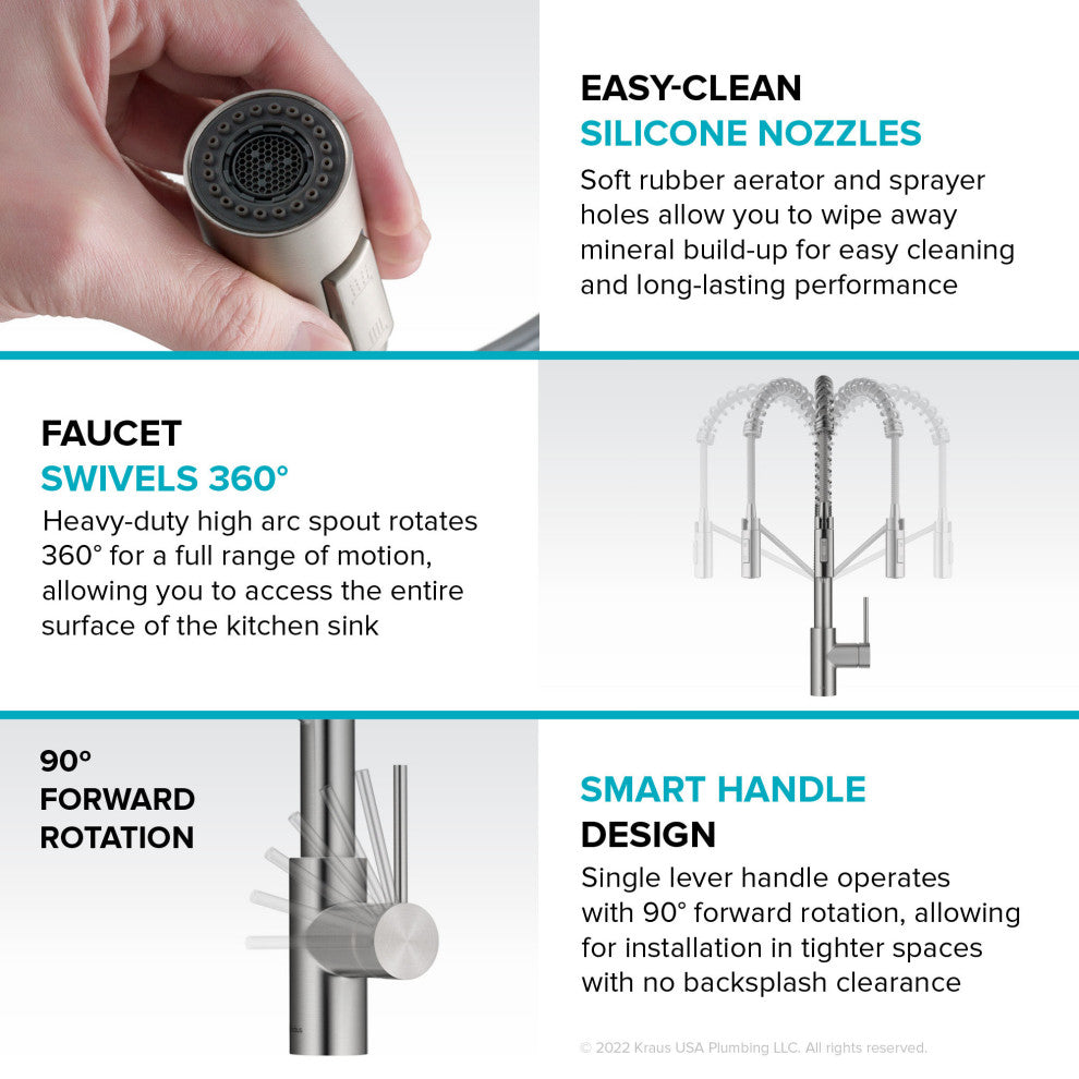 Oletto Touchless Pull-Down 1-Hole Kitchen Faucet, Bronze