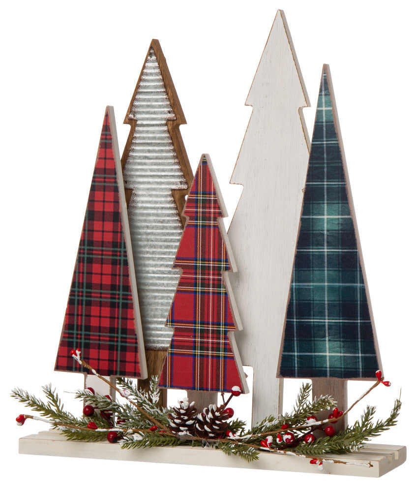 14"H Wooden Christmas Tree Table Decor