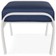 Belle Isle Cushion Outdoor Ottoman, Navy/Snow