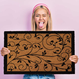 Sheltered Coir Door Mat Leafy Vine Print 30"x18"