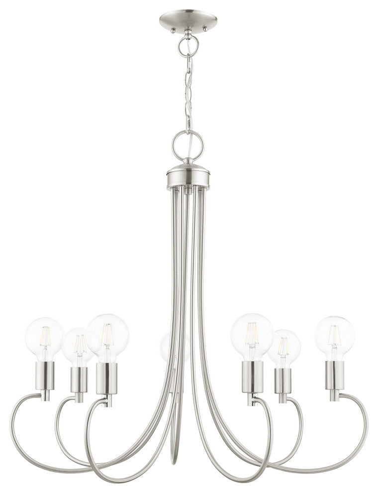 Livex Lighting Bari 7 Light Brushed Nickel Chandelier