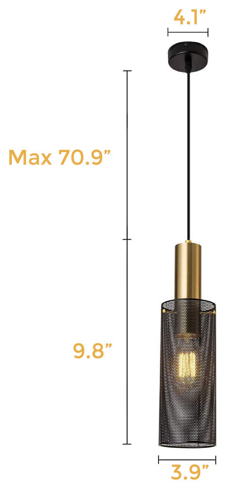 1 Pack black pendant Modern island for kitchen Metal Caged pendant lights
