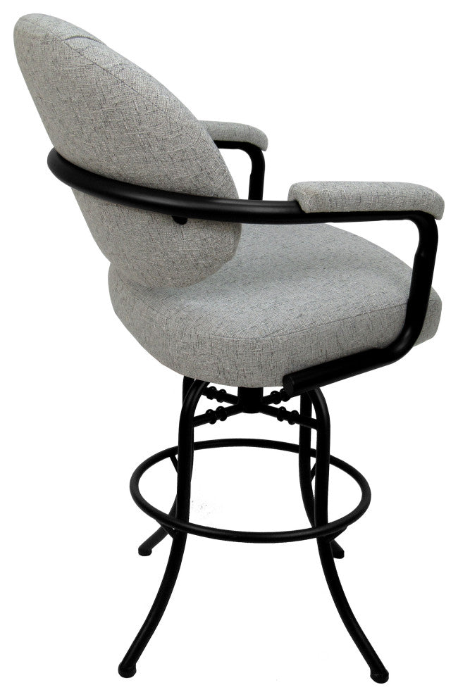 Swivel Tilt Metal Counter 26" 30" Bar Stool M-70, Hemsath Slate - Black, 26"