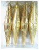 Gold Finial Ornament With Snowflake And Line Glitter Design