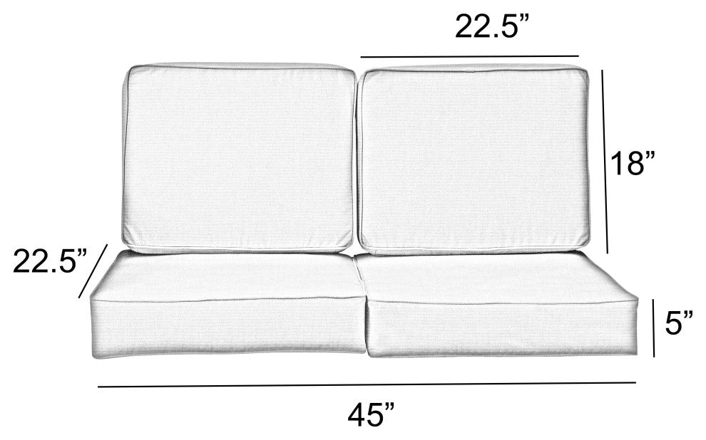 Sorra Home Preview Lagoon Deep Seating Loveseat Cushion Set, 22.5x22.5x5"