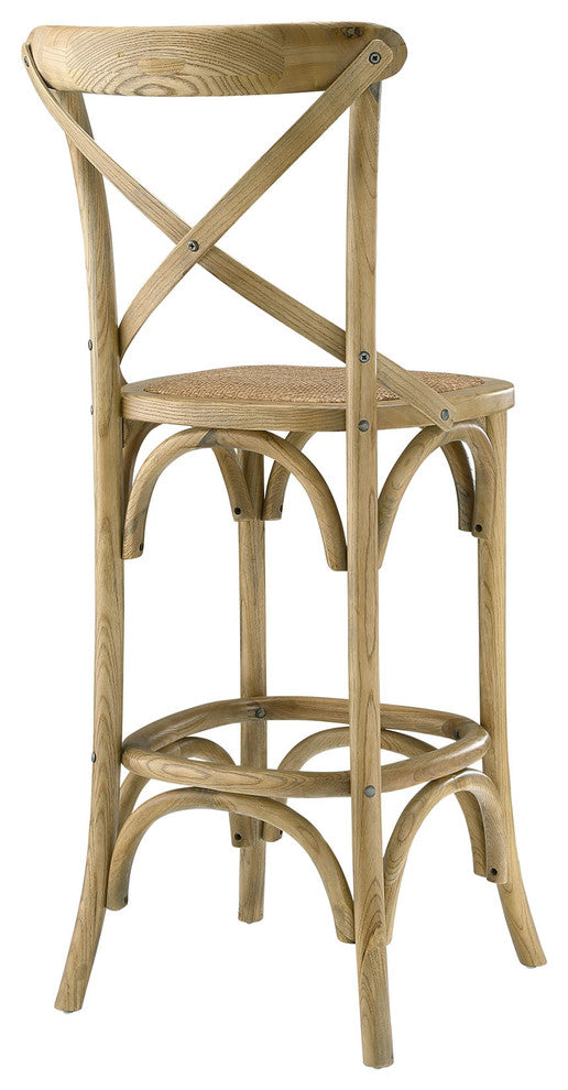 Modern Urban Contemporary Bar Stool, Brown Wood