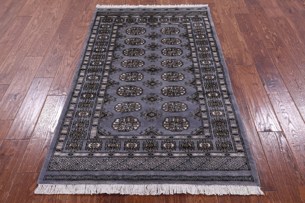 Hand-Knotted Silky Bokhara Wool Rug 3' 2" X 5' 3" - Q13800