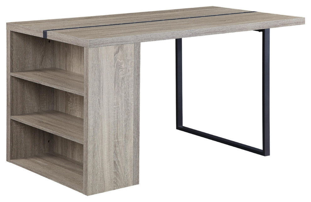 60" Dinning Table, Rustic Oak/Black Finish