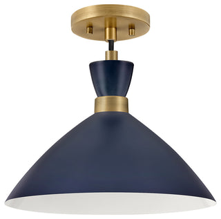 Lark 83257 Simon 1 light 13"W Pendant / Semi-Flush Ceiling - Matte Navy /