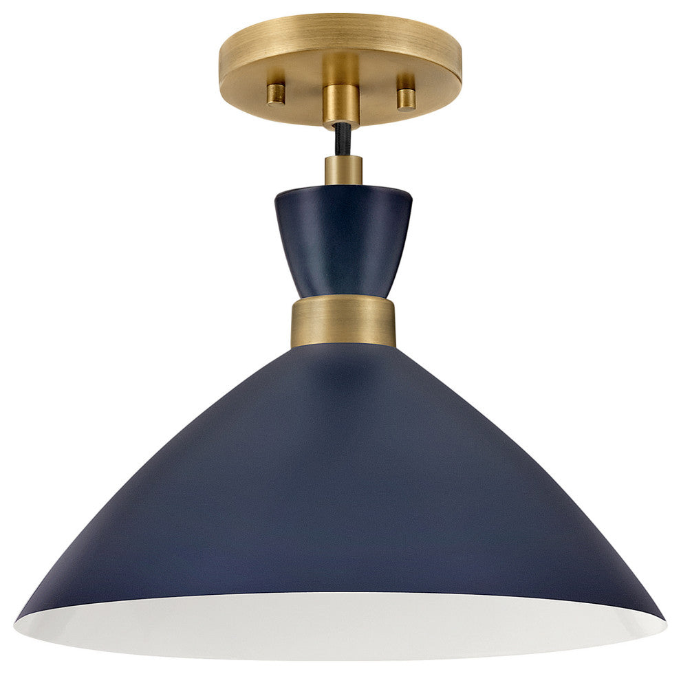 Lark 83257 Simon 1 light 13"W Pendant / Semi-Flush Ceiling - Matte Navy /