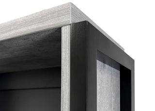 Modern Open Wood Laminate Bookcase, Fully Assembled, Concrete Gray