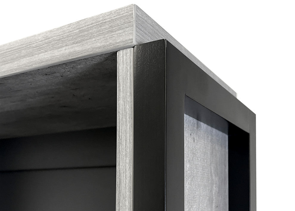 Modern Open Wood Laminate Bookcase, Fully Assembled, Concrete Gray